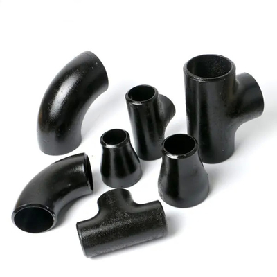 Phụ kiện ống thép hợp kim liền mạch ASTM A234 Sơn đen Khuỷu tay Tees Giảm Caps