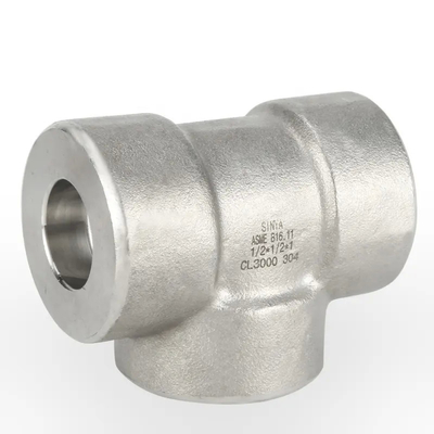 Tee thép hợp kim ASME B16.11 Ổ cắm rèn hàn Phụ kiện ống thép hợp kim Tee bằng nhau