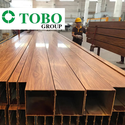 Hạt gỗ Aksu Hồ sơ nhôm Hợp kim Xây dựng Ống hình chữ nhật / Ống nhôm vuông 6063 6061 6082 Vật liệu mới