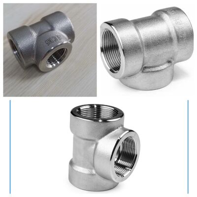 Chất lượng cao ASME B16.9/ASTM A403 WP316 304 SS Stainless Steel Thread Equal Diameter Tee