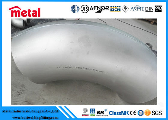 ASME B16 9 Phụ kiện ống hợp kim niken NO8020 Hợp kim LR 90 độ khuỷu tay 20